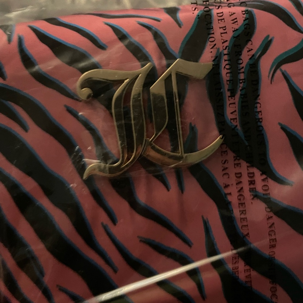 SOLD ❌ NWT Juicy Couture pink and black zebra print logo makeup bag - Picture 2 of 6